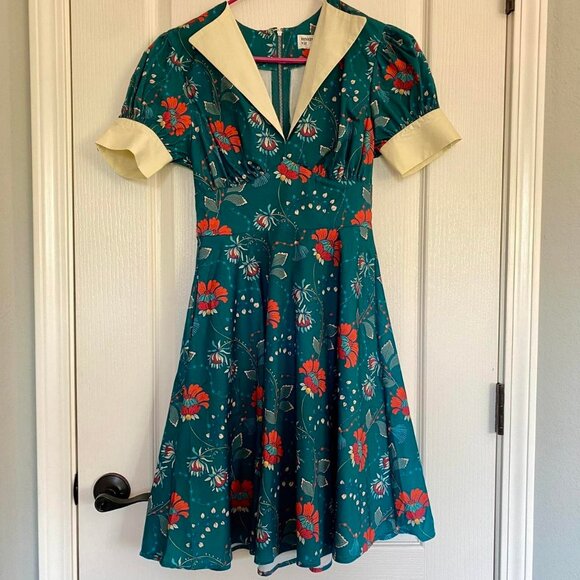 Unique Vintage 1950s Retro Fit & Flare Dress - Picture 7 of 7